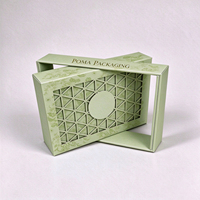 Boîte rigide coulissante haut de gamme, boîte cadeau orientale personnalisée, emballage ajouré avec plateaux divisés pour gâteaux de lune et services à thé