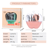 Lmltop vente en gros cosmétique outil de soin des ongles 9 pièces pince à ongles lime à ongles Apple manucure outils ensembles produits de maquillage F0130