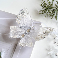 Nouvel Ornement de Noël Transparent en Acrylique Flocon de Neige et Renne, Décoration Suspendue Claire pour Sapin de Noël, Décoration de Fête pour la Maison