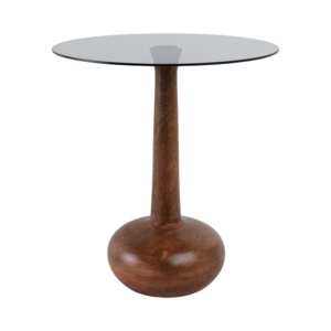 Tavolino con piano in vetro, moderno, rotondo, da salotto, per camera da letto, soggiorno, decorazione per la casa - Product Image 3