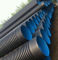 Tuyau de drainage corrugué à double paroi en PEHD pour applications souterraines, diamètres 200mm, 300mm, 500mm, 600mm, 800mm, 1000mm, 1200mm