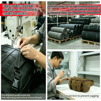 Maßgefertigte Unisex Taktische Outdoor MOLLE Nylon Hüfttasche mit Reißverschluss Wasserdicht EDC-Schutz für Wandern, Jagen, Laufen, Fitness