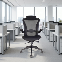 Chaise de bureau moderne la plus vendue, avec dossier en tissu maillé doux au toucher, support lombaire réglable et base en acier