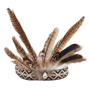 Coiffe en plumes d'autruche artisanale OEM pour fête de carnaval, style ethnique - Product Image 1