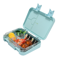Aohea Boîte à lunch pour enfants sans BPA, ensemble de boîtes bento à 4 compartiments pour enfants, pour l'école, la garderie