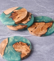 Ensemble de sous-verres en bois de luxe classique moderne, résine époxy, résistant à la chaleur, écologique, durable, décoration de table basse, œuvre d'art décorative pour boissons