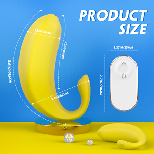 Silikon Medical Water proof <span class=keywords><strong>Sex</strong></span> Vibrator Fernbedienung <span class=keywords><strong>Yellow</strong></span> Banana Love Egg Wearable Vibrator Frauen Sexspielzeug - Product Image 2