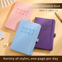 Agenda personnalisé A5 2027 avec logo, planificateur quotidien, hebdomadaire, mensuel, carnet de notes, plusieurs couleurs, couverture rigide en cuir, agenda en cuir