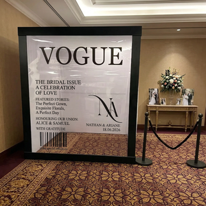 Toile de fond pour photomaton de fête 6,5x7,5 pieds, inspirée du design de couverture de magazine de mode, qui rend chaque invité une star glamour - Product Image 5