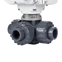 Vanne à bille électrique 3 voies On-Off DN15-DN50 de contrôle modulant pour l'eau PVC UPVC OEM personnalisable