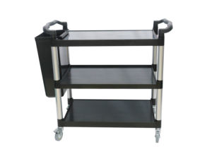 Troli Tangan Layanan Bandara 3 Tingkat Plastik 4 Roda Multifungsi Keranjang Utilitas Makanan Pesawat - Product Image 4