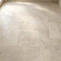 Dalles en travertin beige naturel, motif romain français, pierres de pavage non remplies pour la rénovation des sols intérieurs et des patios extérieurs