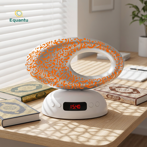 Equantu Quran <b>Player</b> <b>Blue</b> <b>tooth</b> Speaker With Arabic Calligraphy Design Rechargeable Plastic Islamic Audio Device Display Clock - Product Image 1