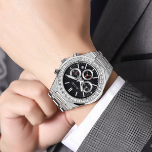 Skmei 2380 Montres de luxe pour hommes commerciaux matures avec bracelet en acier inoxydable Mouvement à quartz Cadran en verre Montres-bracelets Vente en gros - Product Image 3