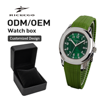 Montre-bracelet à quartz étanche RICECGO OEM pour homme, forme irrégulière, bracelet en silicone, boîtier en alliage