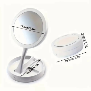 Espejo de Maquillaje con Luz LED, Espejo de Vanidad con Aumento, Flexible y Plegable, Lámpara de Maquillaje con Iluminación - Product Image 1
