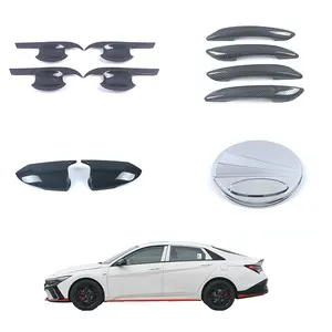 Garniture extérieure ABS pour Hyundai Elantra 2021 kit carrosserie fibre de carbone chrome couvercle de poignée de porte couvercle de rétroviseur