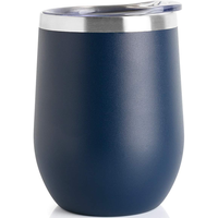 Vente en gros de gobelets à vin modernes en acier inoxydable de 12 oz avec couvercles et poignée, à double paroi, isolés sous vide, pour sublimation en gros, pour fêtes