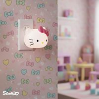 Veilleuse en silicone GOLMORE2 pour enfants, veilleuse à brancher avec visage Hello Kitty, contrôle tactile, lumière LED blanc chaud à intensité variable, lumière d'ambiance