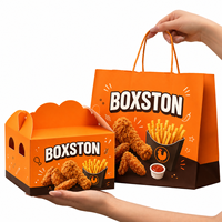 Caja Ecológica de Kraft para Pollo Frito, Caja Desechable Personalizada para Hamburguesas, Muslos de Pollo, BBQ para Llevar, con Laminación Mate, Relieve y Esponja