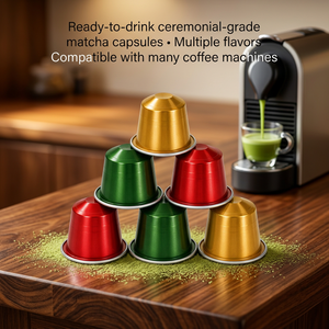 Cápsulas de Matcha Personalizadas con MOQ Bajo, Cápsulas de Té Verde, Preparador de Cápsulas Individuales, Venta al por Mayor, OEM, Marca Privada Personalizada - Product Image 1