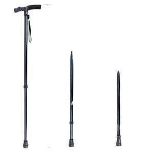 Bâton de marche télescopique Cleye en alliage d'aluminium, deux sections, avec embout en caoutchouc léger, bâton de randonnée extérieur léger et durable - Product Image 2