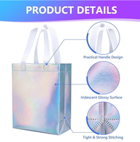 Sacs cadeaux brillants irisés en non-tissé pour anniversaires, mariages, Pâques, fêtes et autres occasions