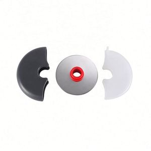 Custom Logo Stainless Steel Covered Blade Round Plastic <b>Safety</b> Pizza <b>Cutter</b> for Restaurant Giveaways - Product Image 3