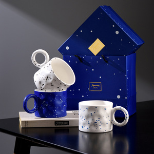 Haute apparence ins style tasse niche design sens tasse cadeau boîte créative tasse à eau contraste de couleur tasse à café - Product Image 4