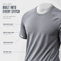 T-shirt de sport à manches courtes personnalisé en gros, anti-transpiration, pour l'extérieur, la gym et l'entraînement