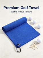 Serviette de golf personnalisée en microfibre à séchage rapide avec logo brodé et imprimé, avec œillet et crochet