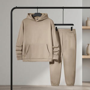 Conjunto Deportivo Informal de 2 Piezas para Hombre, con Capucha y Cuentas, con Logotipo Personalizado, para Invierno, 100% Algodón, Secado Rápido, Transpirable, Venta al Por Mayor - Product Image 2