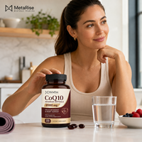 Capsules de CoQ10 en gélules molles, marque privée OEM, coenzyme Q10, antioxydant, soutien au bien-être, complément alimentaire, 120 unités, naturel