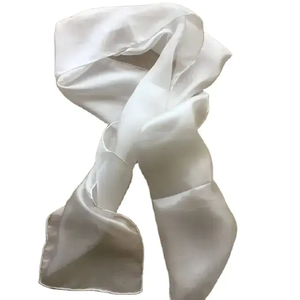 Taglia personalizzata sconto prezzo all'ingrosso materiale bianco naturale a mano bordo di seta Pongee sciarpa lunga per le donne scialle Tippet - Product Image 2