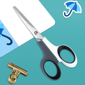 Stainless Steel Office Scissors Grayish White Straight Head For Paper Cutting Home Use - Product Image 4