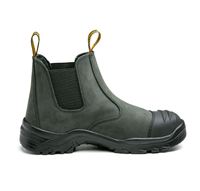 Sepatu Boots Keselamatan Musim Dingin Kulit Suede Sapi Tanpa Tali, Desain High Cut, Pelindung Jari Kaki Baja, Sol Injeksi PU Anti-Hantaman