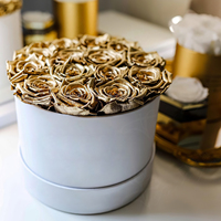 Jede Liebes fabrik XL 5-6cm (1,96 Zoll-2,36 Zoll) Echte konservierte Blume Silber Gold Rose konservierte Rosen köpfe