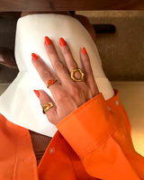 Trendiger Geometrischer Breiter Edelstahlring 18K Vergoldet Ozeanmuschel Wasserdichter Edelstahlschmuck für Damen Tägliches Tragen