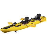 Vente chaude Bateaux À Rames Loisirs Canoë Pour La Pêche Pvc Kayak Pédale Drive personne seule kayak en plastique pour Lacs et Rivières
