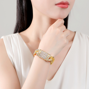 LUOTEEMI Fashion High Luxury Hip Hop a maglie cubiche a maglie cubiche Zirconia da uomo gioielli di moda <span class=keywords><strong>bracciale</strong></span> - Product Image 3