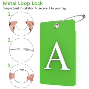 Etiquetas de identificación de equipaje de viaje con 26 letras iniciales personalizadas, etiquetas de identificación, etiquetas totalmente flexibles con bucle de acero inoxidable - Product Image 4