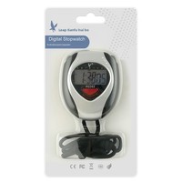 Tianfu PC262 Stopwatch Timer Olahraga Elektronik Multifungsi Satu Baris 2 Jalur Memori Bahan ABS Anti Selip