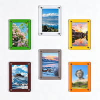 Cadre photo double face en acrylique avec aimant puissant - Design rectangulaire imperméable pour affichage sur réfrigérateur et décoration murale - Impression UV