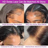 Perruque frontale HD sans colle 13x6 en cheveux naturels vietnamiens bruts, perruques en cheveux humains avec dentelle frontale, perruques à fermeture en cheveux humains vierges alignés sur les cuticules