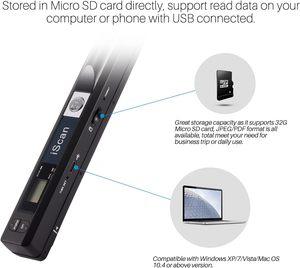 Scanner Portatile per Documenti Digitali 900DPI A4 Wireless USB con Penna <span class=keywords><strong>JPEG</strong></span>/<span class=keywords><strong>PDF</strong></span> 3 Secondi per Pagina Garanzia 1 Anno Disponibile - Product Image 3
