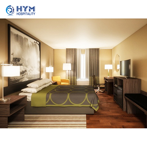 Ensemble de meubles de chambre à coucher en bois moderne <span class=keywords><strong>Hyman</strong></span> Super 8 Wyndham Hotel, design robuste pour les chambres d'hôtel - Product Image 4
