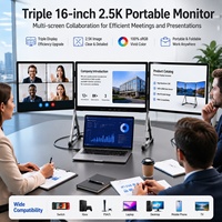 Moniteur portable 18,5 pouces, alternative compacte aux trois écrans pliables de 16 pouces, 480 cd/m², lisible en plein soleil, extension d'écran pour ordinateur portable