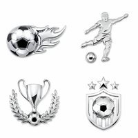 Emblème de voiture sportif en plastique ABS chromé 3D, trophée de football, autocollant étanche pour l'extérieur de la voiture, badge décoratif pour le coffre arrière du camion