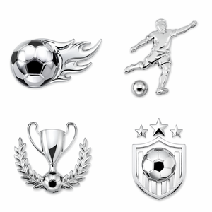 Emblème de voiture sportif en plastique ABS chromé 3D, trophée de football, autocollant étanche pour l'extérieur de la voiture, badge décoratif pour le coffre arrière du camion - Product Image 3
