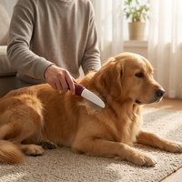 Peigne pour animaux de compagnie en acier inoxydable TPR pour chiens et chats, à picots courts, écologique, pour l'élimination des poils
